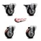 Service Caster 3.5'' Maroon Poly Wheel Swivel Bolt Hole Caster Set with 2 Posi Lock Brakes, 4PK SCC-BH20S3514-PPUB-MRN-PLB-2-S-2 - alternate 6